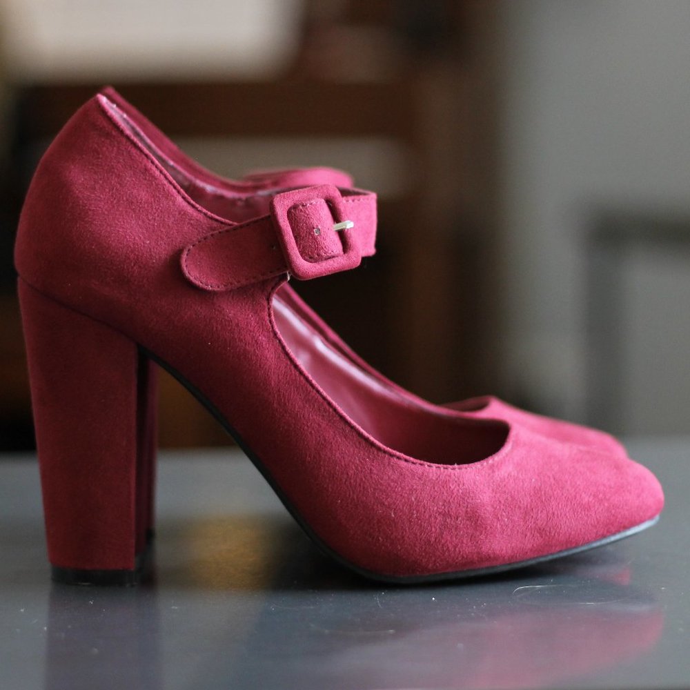 Forever 21 Maroon Block Heels